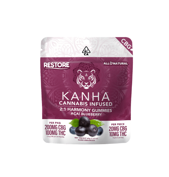 Photograph of product: ACAI BLUEBERRY 2CBG:1THC 100MG NANO GUMMIES