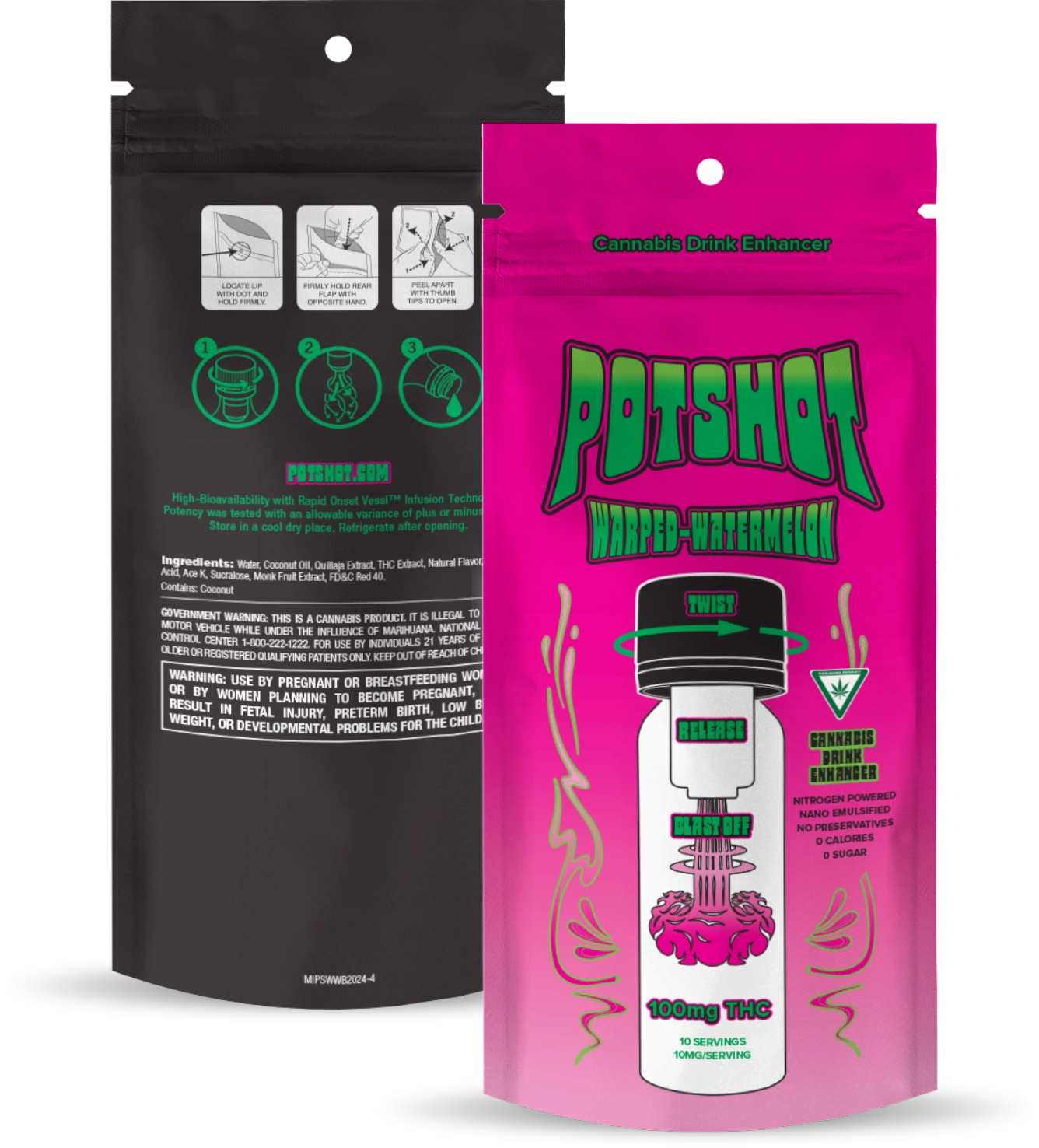 Photograph of product: *Promo* Potshot | Warped Watermelon Shot | 100mg