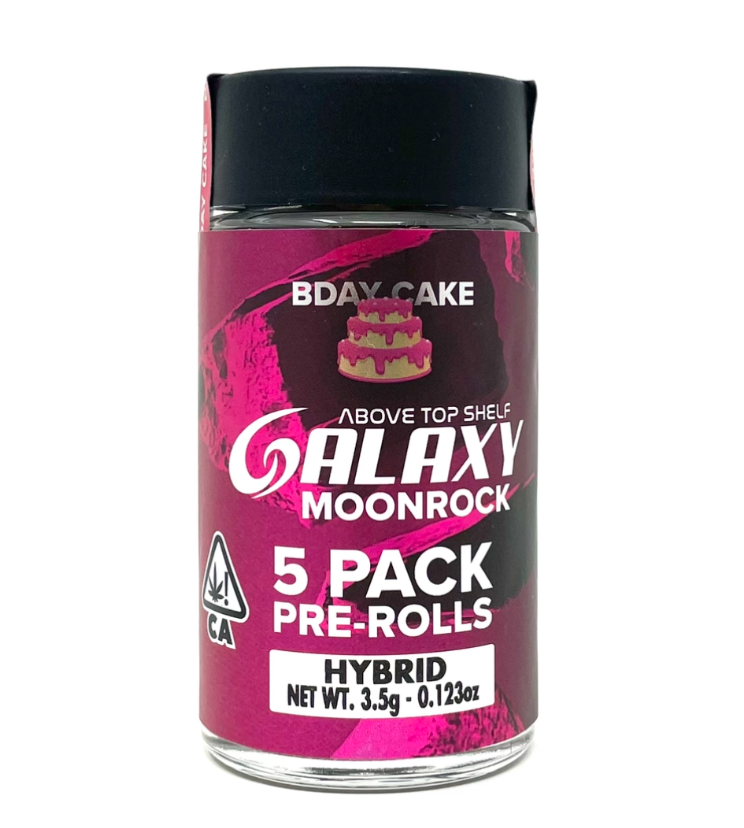 Photograph of product: B Day Cake (5pk/ Moonrock Infused Prerolls [H]
