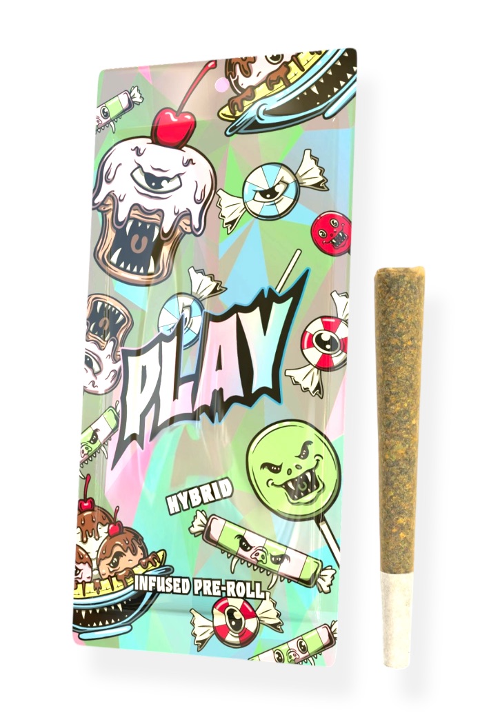 Photograph of product: Play Blue Runtz Infused Preroll Rec