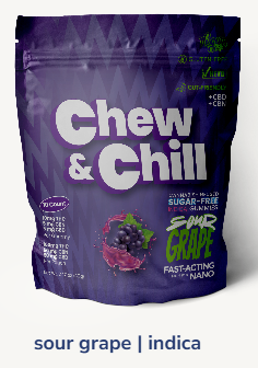 Photograph of product: Chew & Chill Sour Grape Gummies