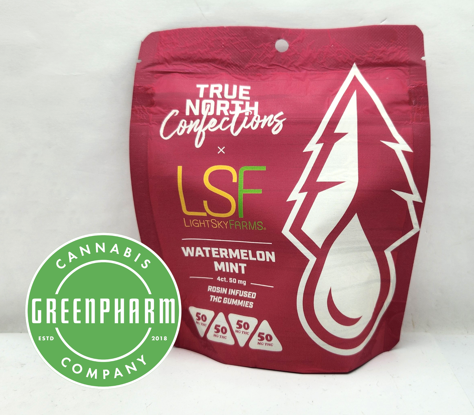 Photograph of product: Edible | True North | Watermelon Mint Rosin Gummies | 200mg