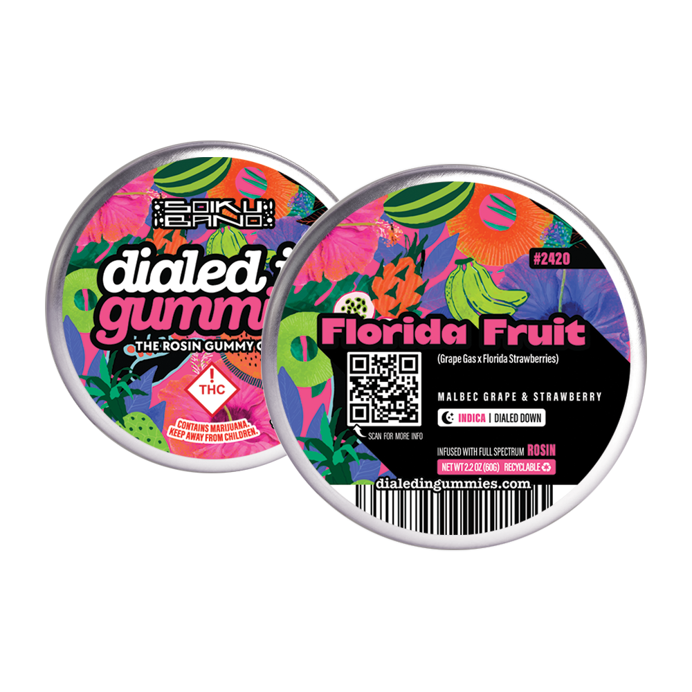 Photograph of product: Dialed In 100mg Gummies (I) FLORIDA FRUIT