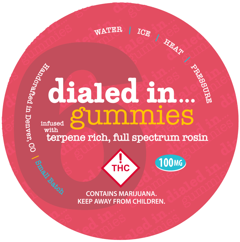 Photograph of product: Dialed In - Rosin Gummies - Milky Grape Cadillac (H) 100mg