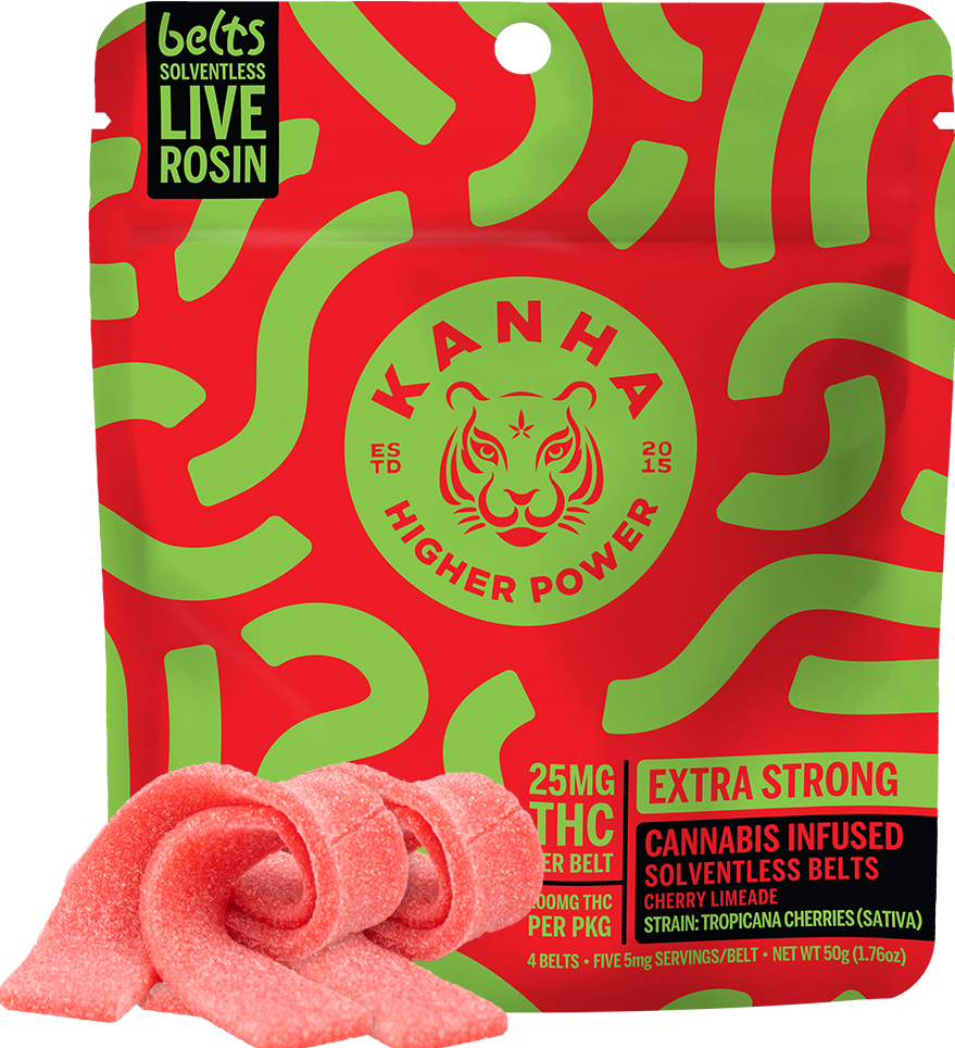 Photograph of Product: Cherry Limeade Solventless Live Rosin Belts  [4pk] (100mg)