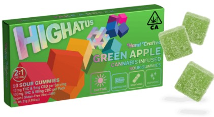 Photograph of product: Green Apple [S] - 100MG 2:1 CBD Sour Gummies 10PK