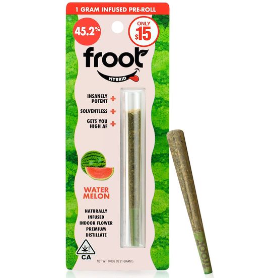 Photograph of product: D. Froot 1g Infused Pre Roll - Watermelon (H) - 