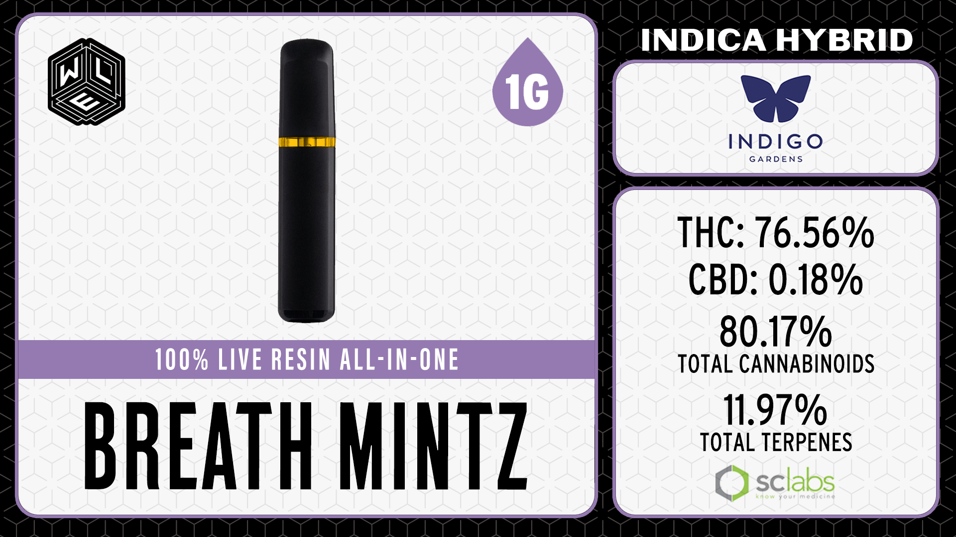 Photograph of product: WLE | Breath Mintz | Live Resin Cartridge