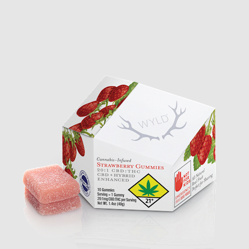 Photograph of product: Wyld - Strawberry CBD [20:1] - 10pk Edibles
