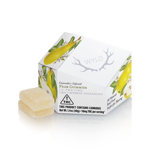 Photograph of product: WYLD Pear 1:1 CBG:TH-oui Gummies