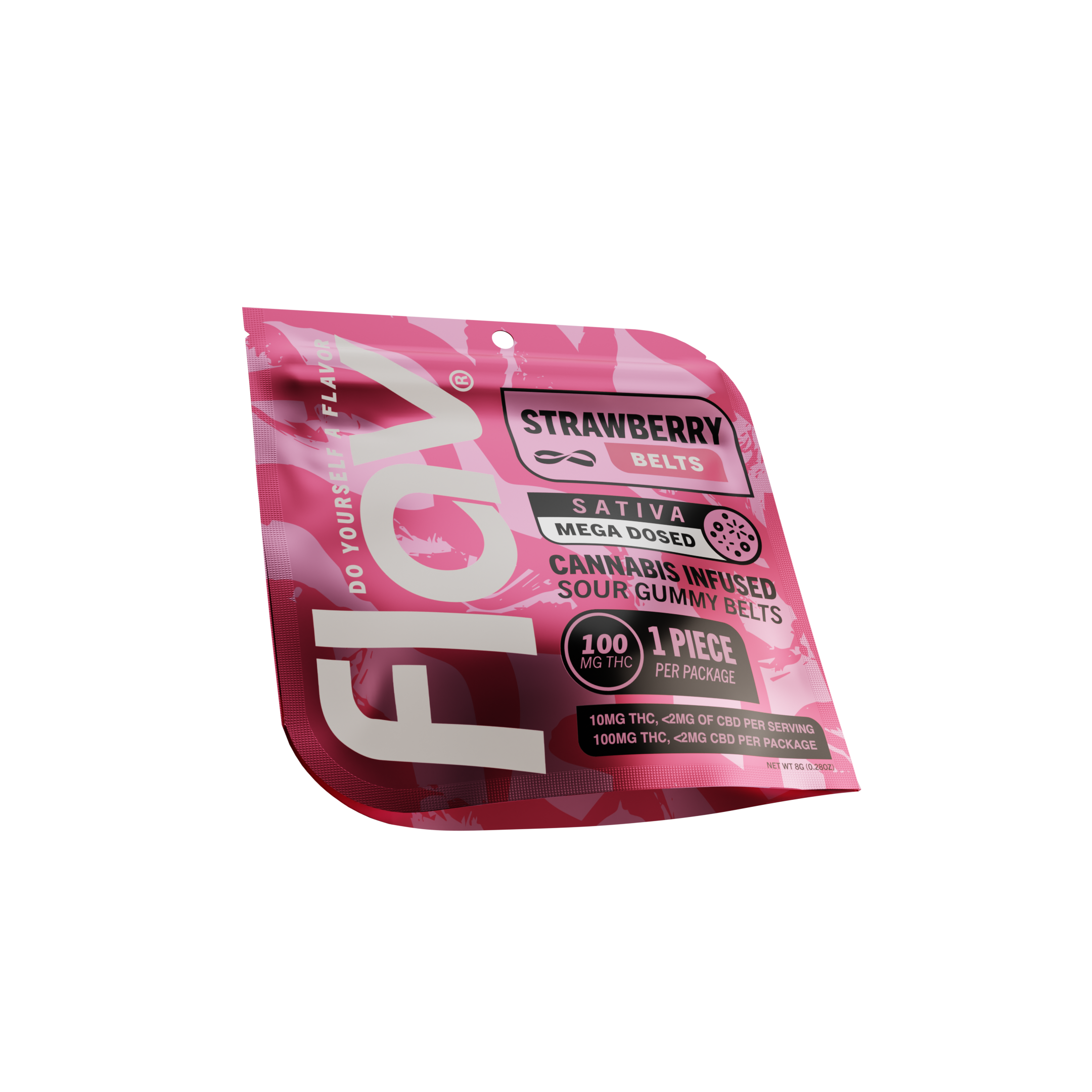 Photograph of product: Edible Gummies | Flav | Live Resin - Strawberry Mega Belt | 100mg