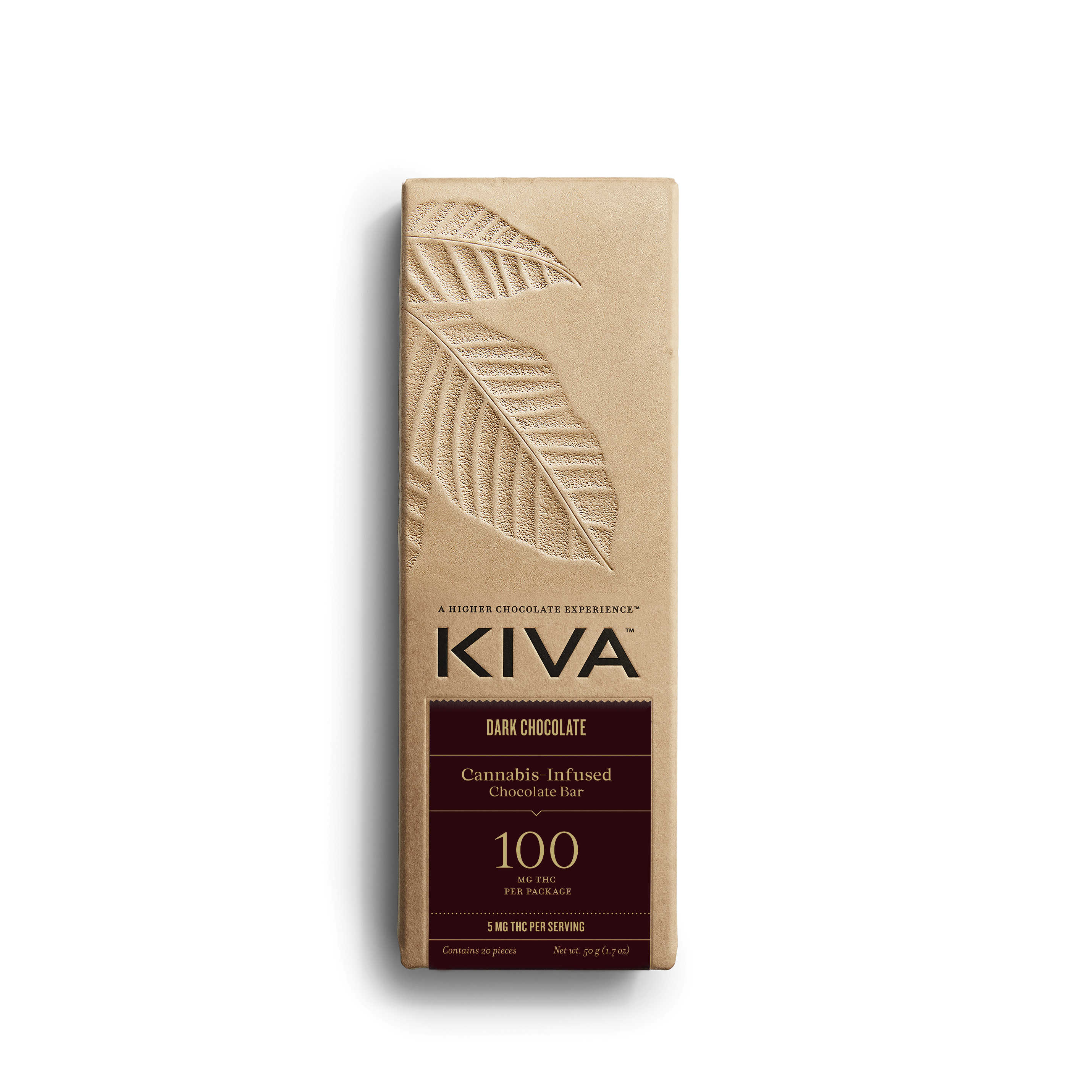 Photograph of product: KIVA BARS - DARK CHOCOLATE - 100MG