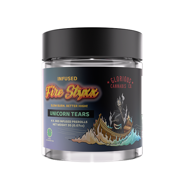 Photograph of product: 4PK UNICORN TEARS .5G INFUSED PRE ROLLS