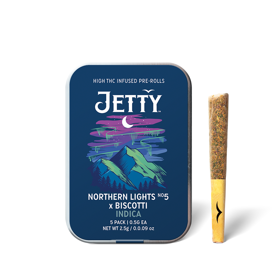 Photograph of product: 5-Pack Infused Pre-Rolls - Northern Lights #5 x Biscotti