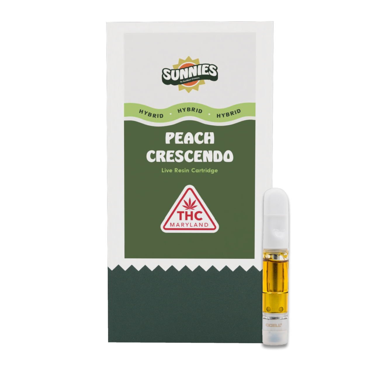 Photograph of Product: Sunnies Peach Crescendo Live Resin Cart 0.5g