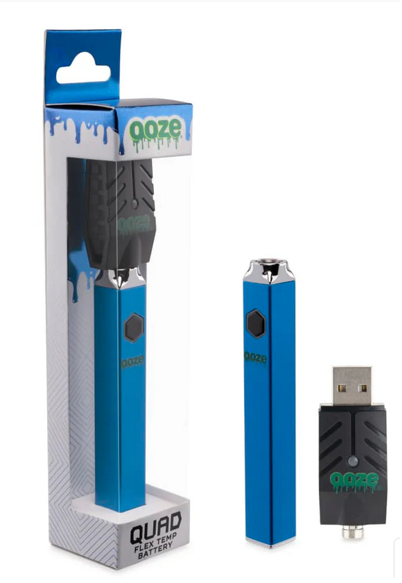 Photograph of product: Ooze | Quad 510 Battery | Metallic Blue