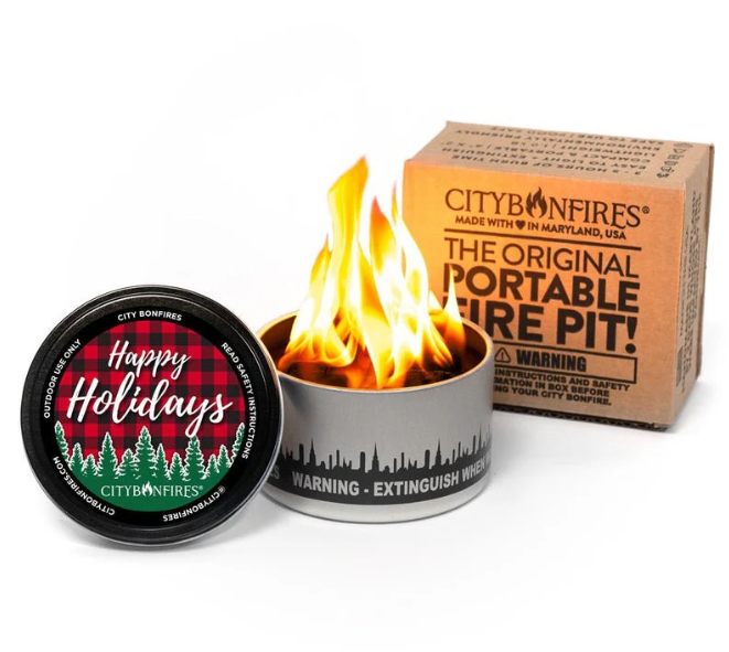 Photograph of product: City Bonfire - Happy Holidays Portable Fire Pit