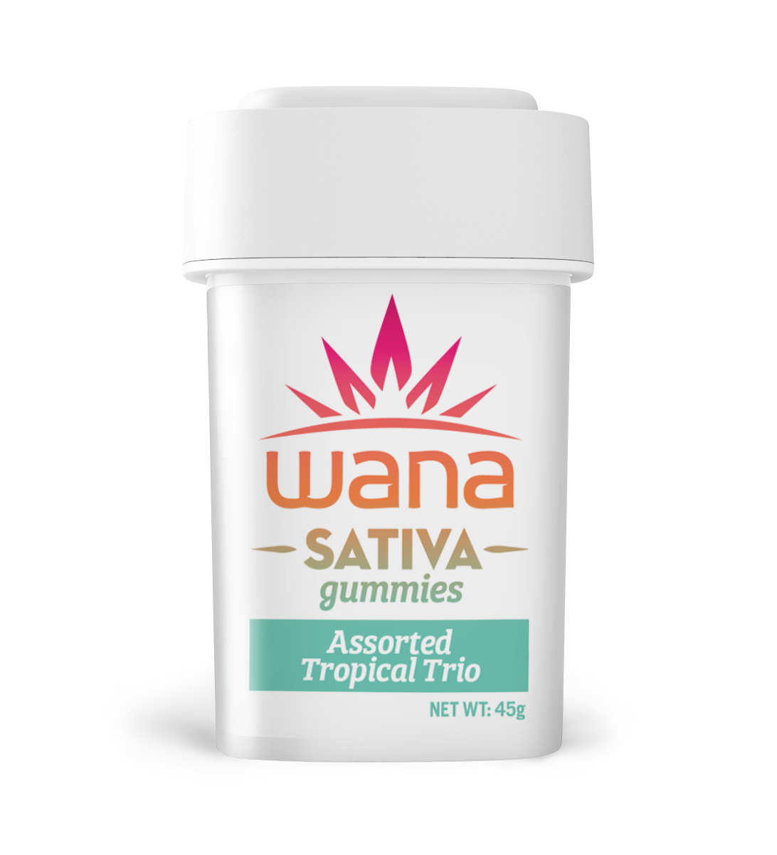 Photograph of product: Wana Tropical Trio Assorted Sativa Gummies 5mg 20pc