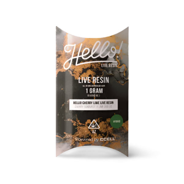 Photograph of product: Hello! Live Resin Disposable Vape 1g Pineapple Cream Gas