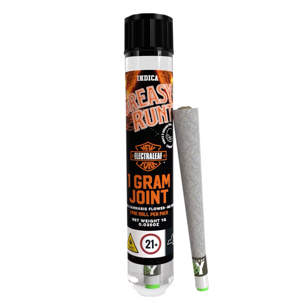 Photograph of product: Electraleaf | Pre-Roll | Greasy Runtz | Oui'd