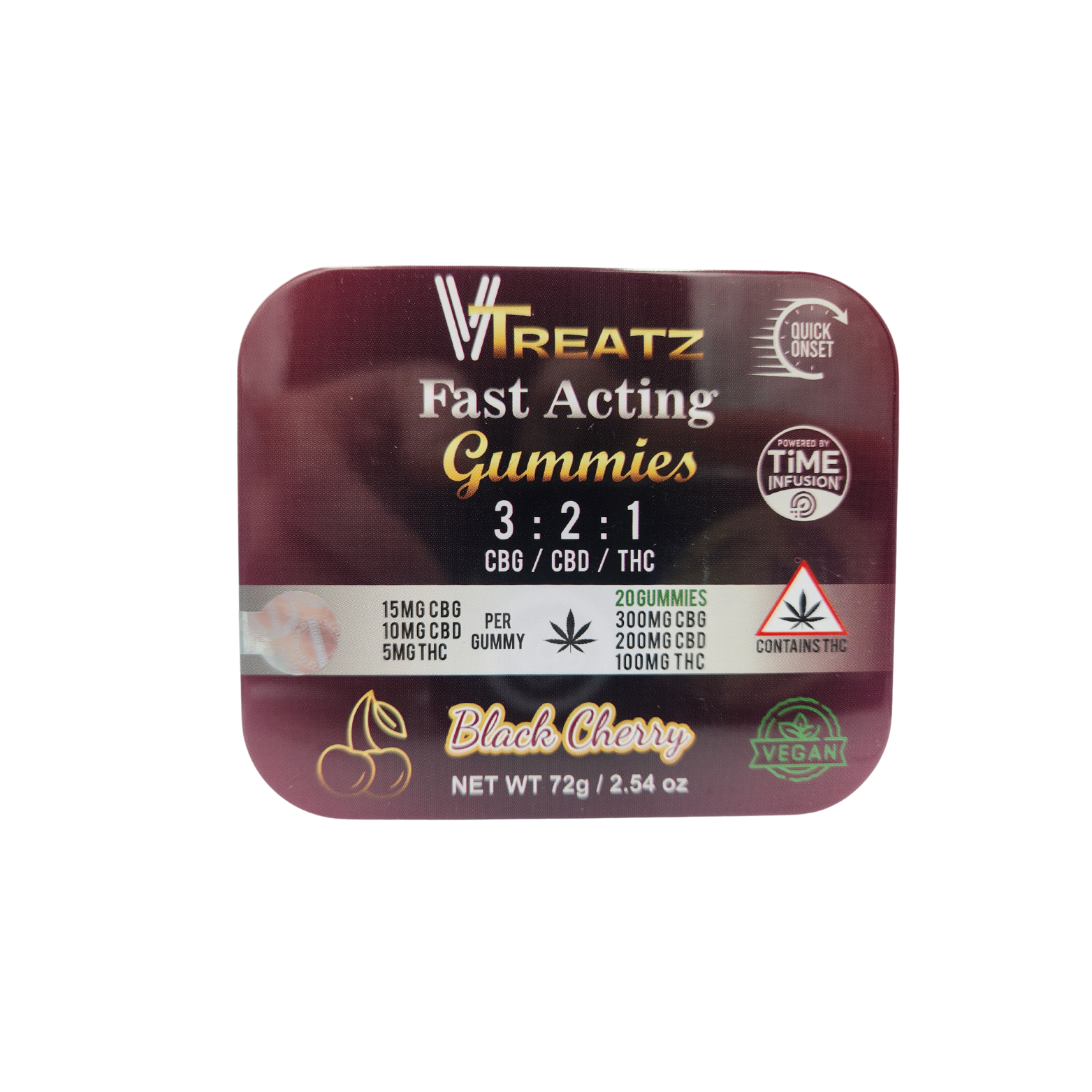 Photograph of product: Black Cherry 3:2:1 | Fast Acting Gummies | 100mg