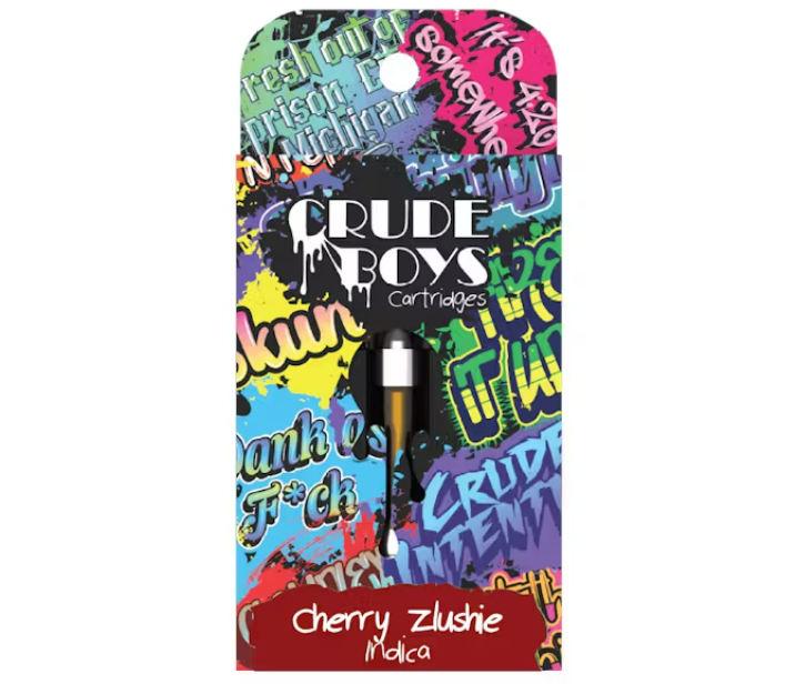 Photograph of product: Crude Boys | Cherry Zlushie | Vape Cart Oui'd
