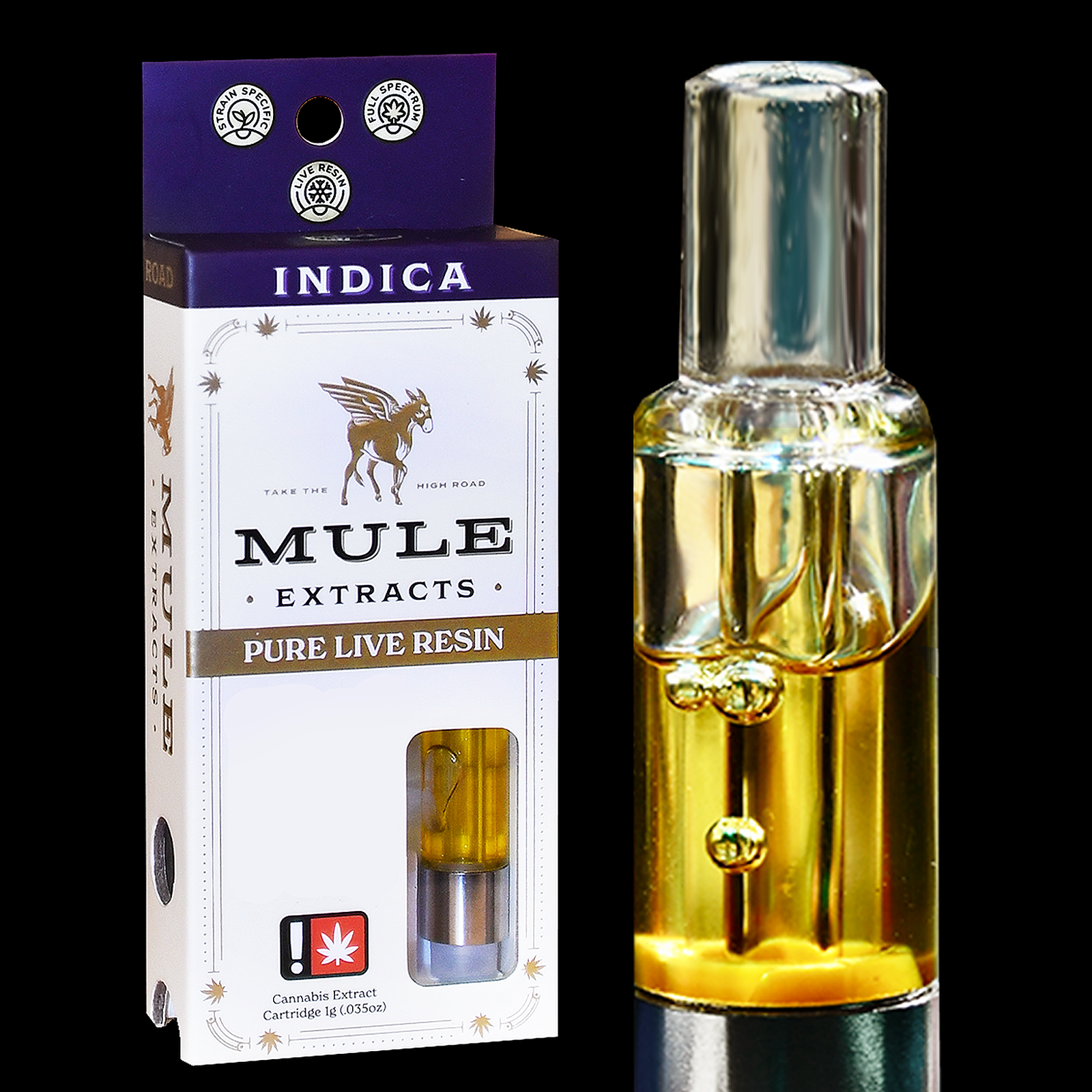Photograph of product: Mule Extracts Kosher Headband Pure Live Resin Cartridge 1g