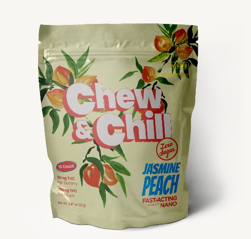 Photograph of product: Chew & Chill - Jasmine Peach (H) - 100mg Sugar Free Gummies