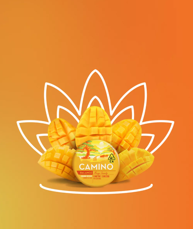 Photograph of product: Camino Mango with CBD 5:5 Cannabis-Infused Gummies 00196