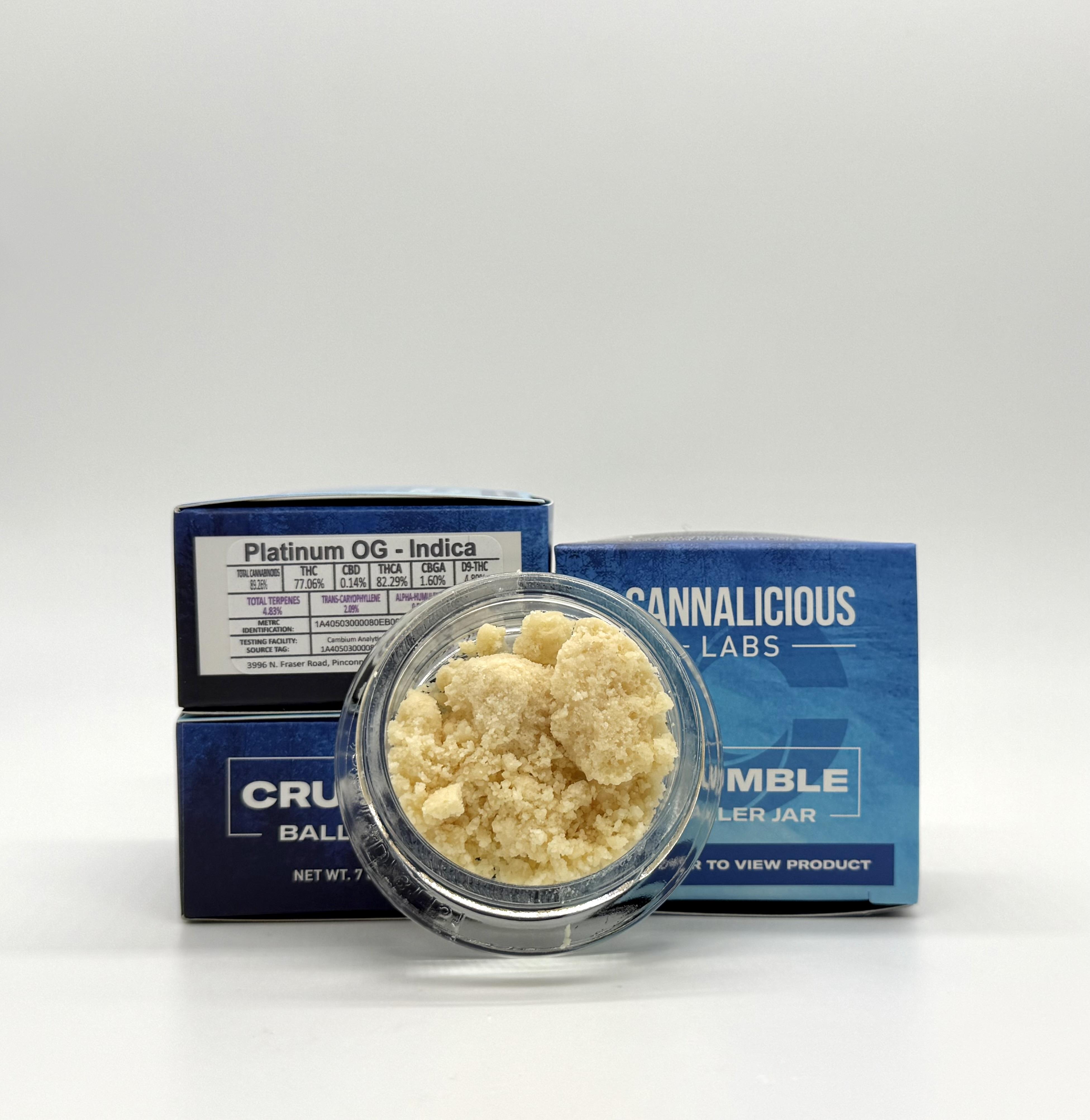 Photograph of product: Cannalicious - Crumble Baller Jar - Platinum OG