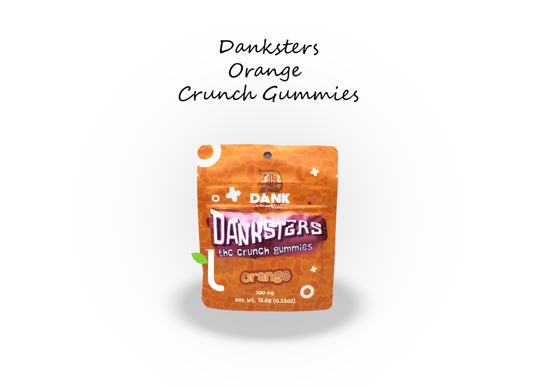 Photograph of product: Dankster | Orange | Nerd Crunch Gummies 200mg