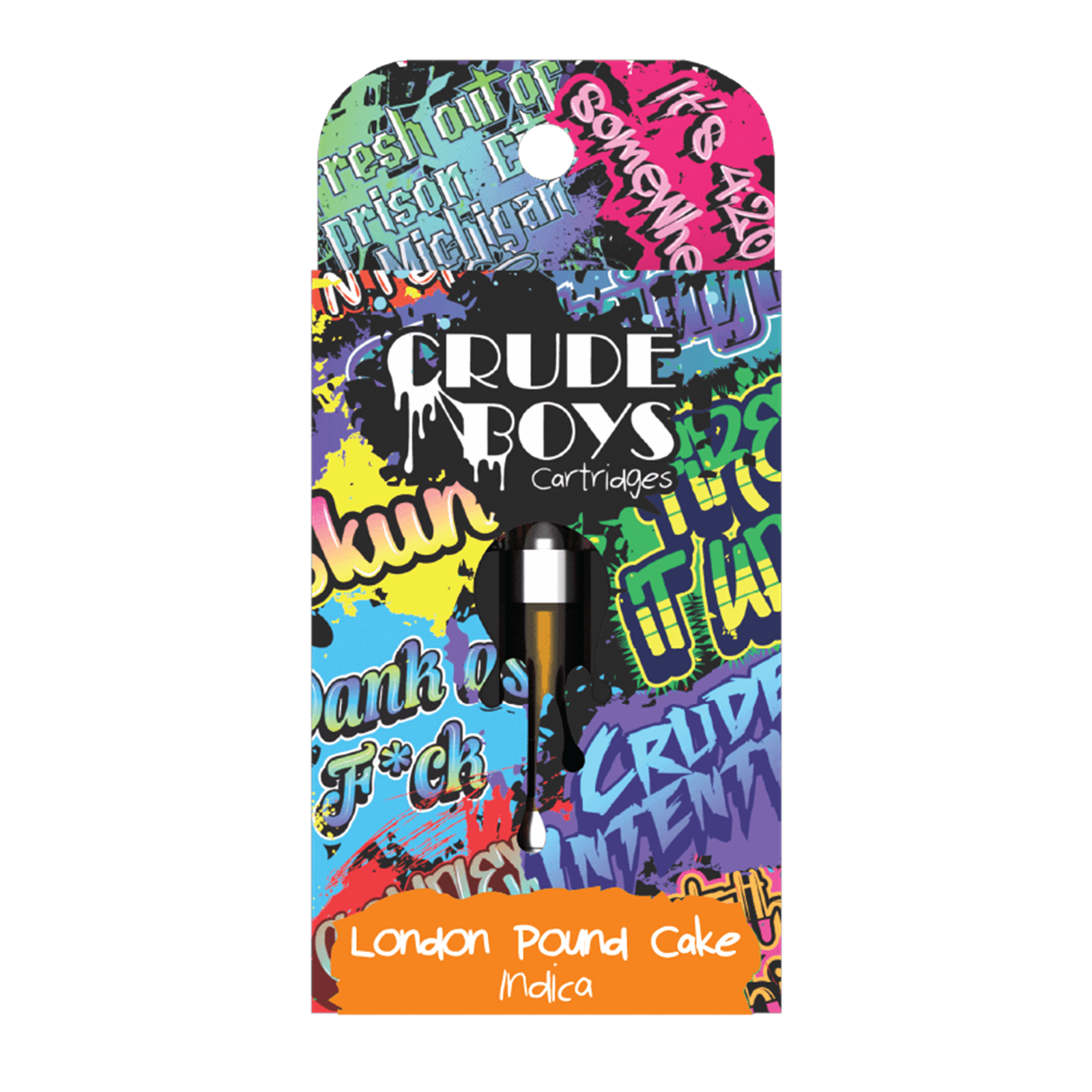 Photograph of product: Crude Boys | London Pound Cake | Oui'd | 1G 510 Vape Cartridge | REC