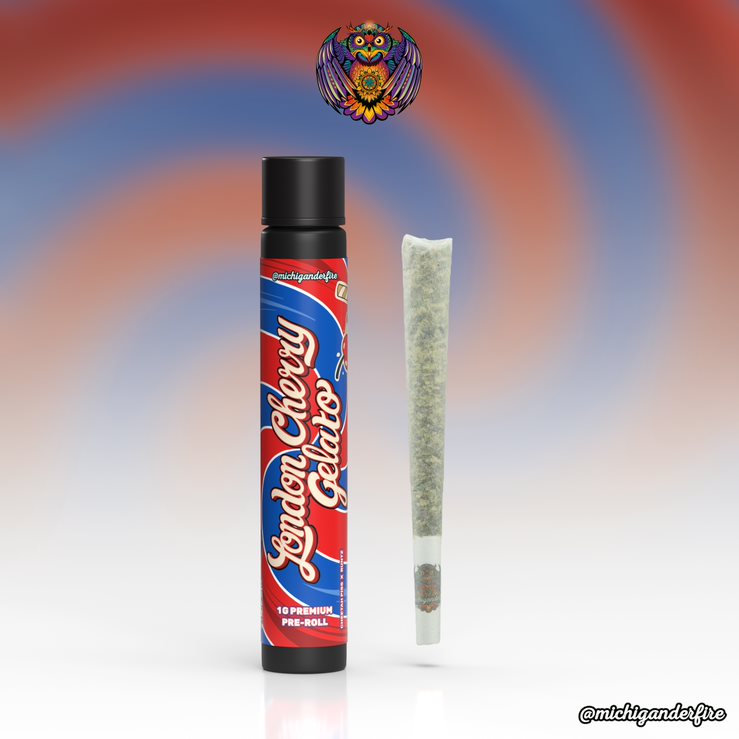 Photograph of product: Michigander Fire - Pre-roll 1g - London Cherry Gelato