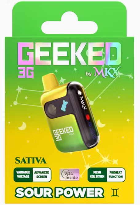 Photograph of product: GEEKED BY MKX DISPOSABLE VAPE | SOUR POWER