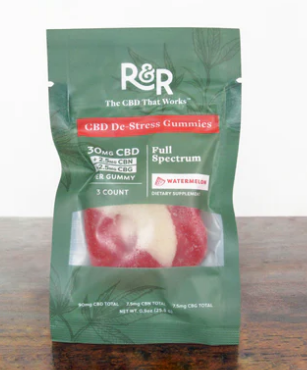 Photograph of product: R&R - De-Stress Gummy - 30mgCBD/2.5mgCBN/2.5mgCBG - 3PK