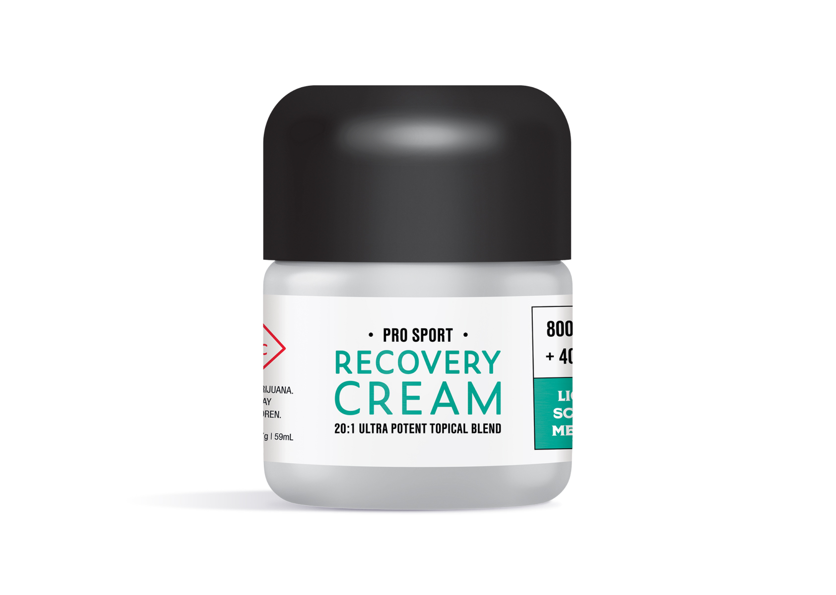 Photograph of product: Escape Artists 20:1 Pro Sport Recovery Cream | 800mg CBD : 40mg TH-oui | Menthol