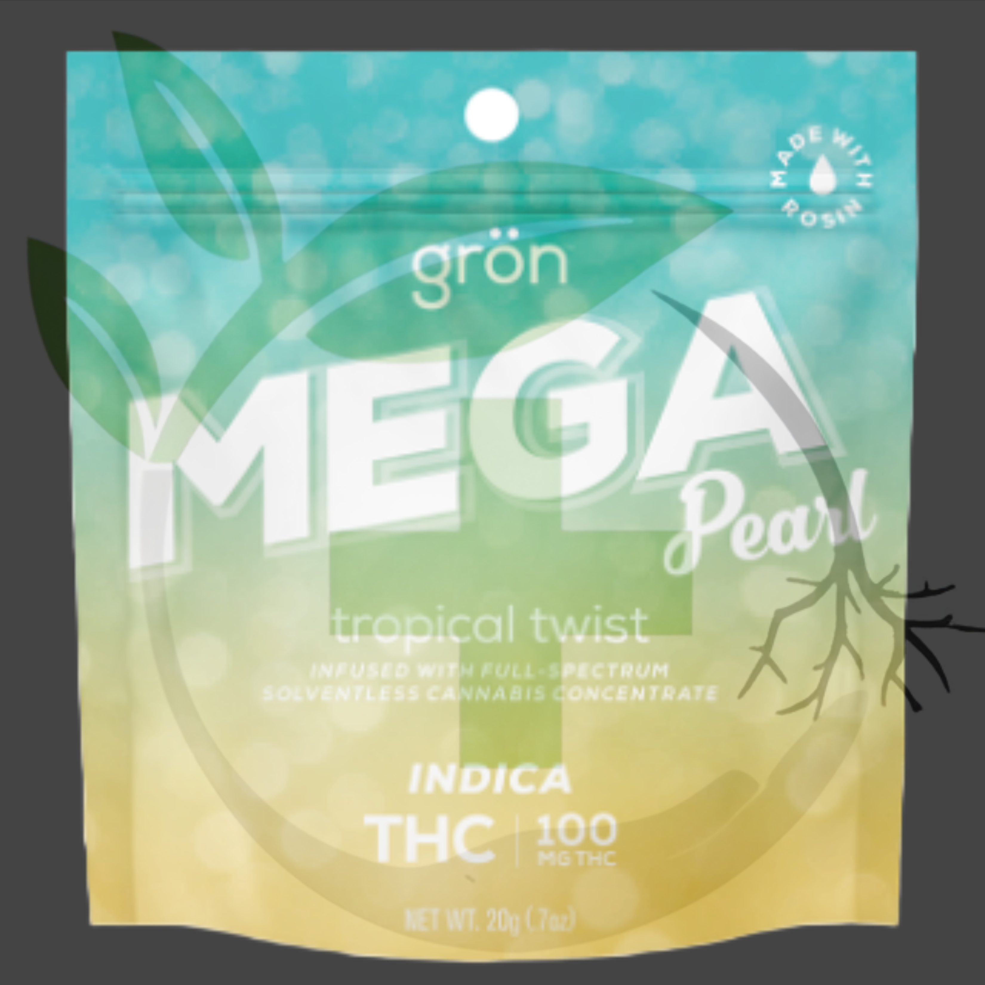 Photograph of product: *Gummy - TF - Gron - 100mg MEGA - GLS - Tropical Twist