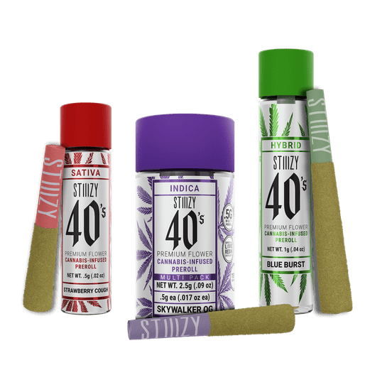 Photograph of product: Stiiizy - 2.5g Infused Pre-Roll Pack (Blue Burst) - 