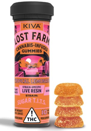 Photograph of product: (51920) 100mg Tropical Lemonade Live Resin Gummies