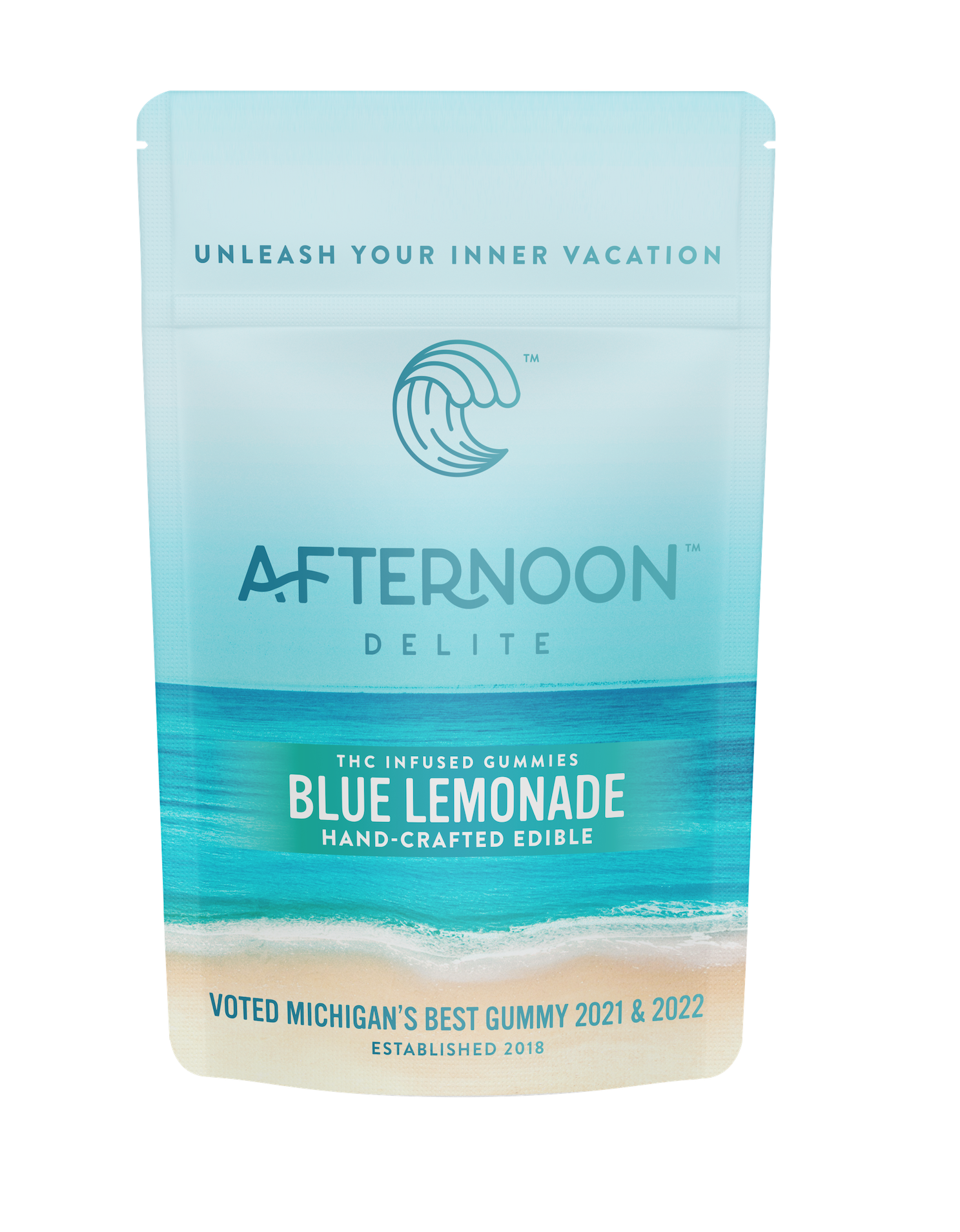 Photograph of product: Afternoon Delite - 200mg Gummies - Blue Lemonade