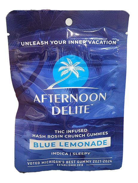 Photograph of product: Blue Lemonade | 200MG au chocolat Rosin Gummies 2PC | Afternoon Delight