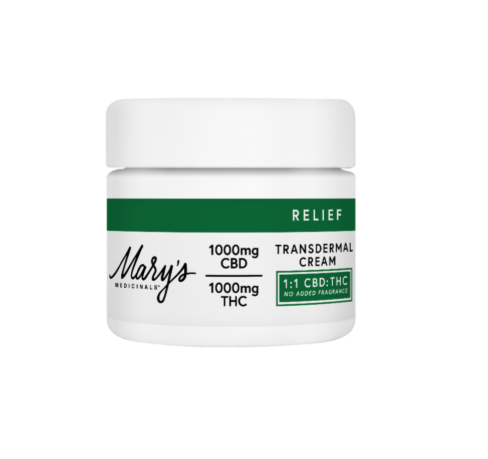 Photograph of product: Mary's Madicinals | Relief Transdermal Cream 1:1 TH-oui/ CBD