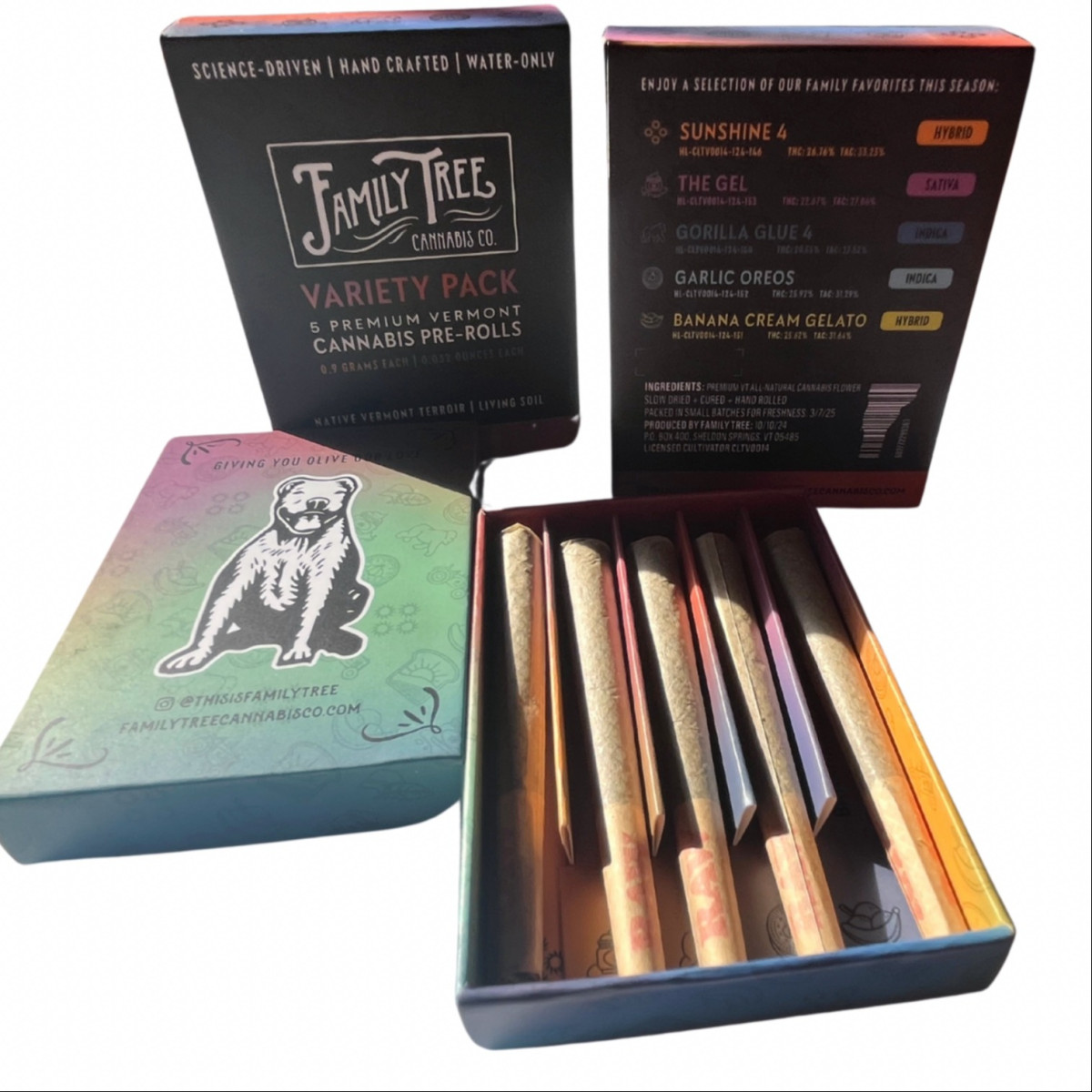 Photograph of product: Family Tree - Variety Pack - 5x 0.9g Pre-Roll