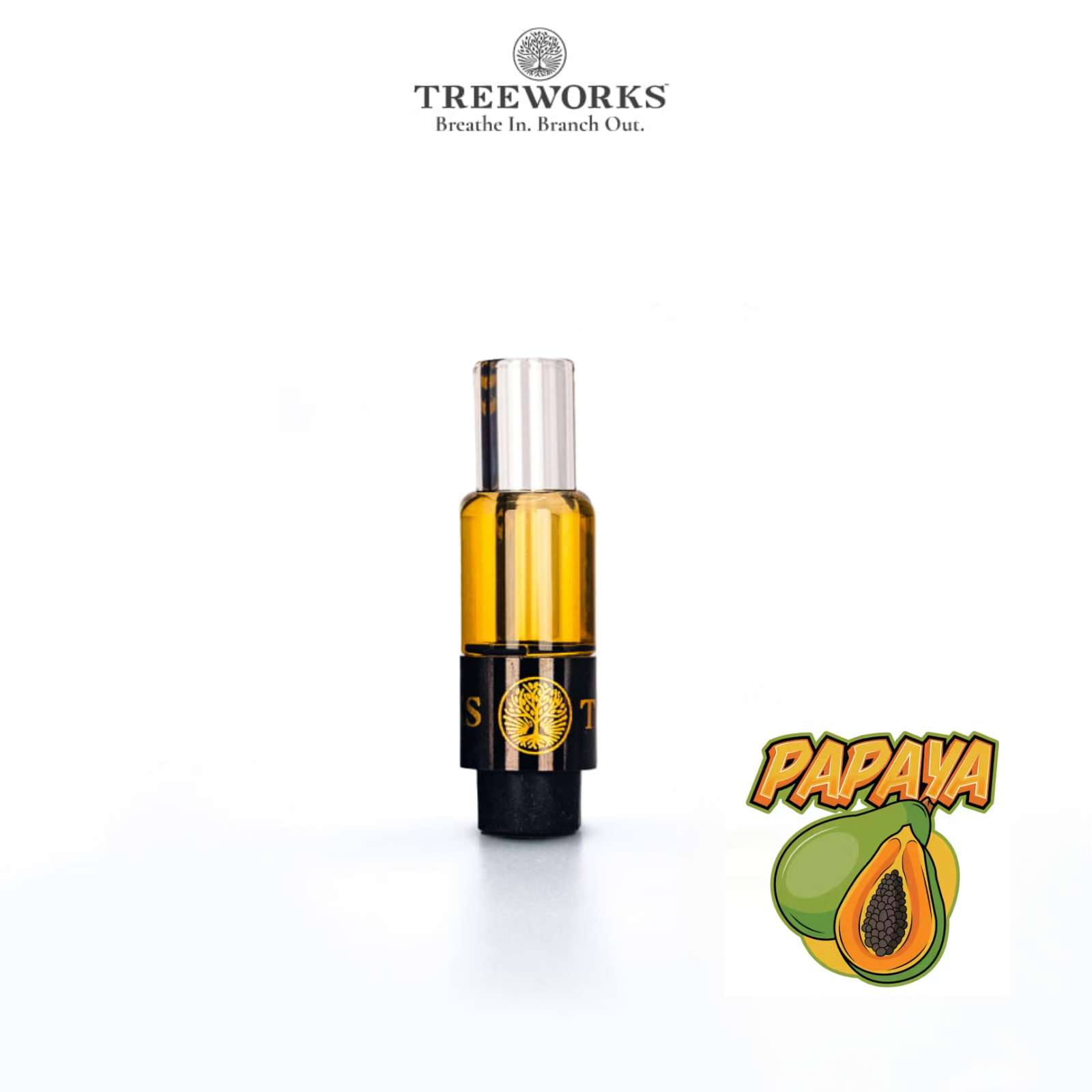 Photograph of product: Papaya (0.5g Live Rosin Vape Cart)