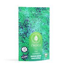 Photograph of product: Choice Gummies - Sour Raz Apple (H) - 200mg