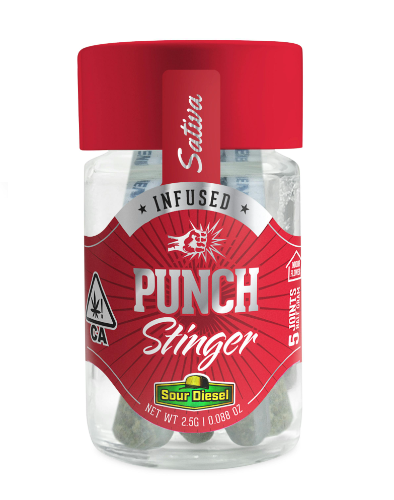 Photograph of product: SOUR DIESEL 2.5G INFUSED PREROLL 5 PACK