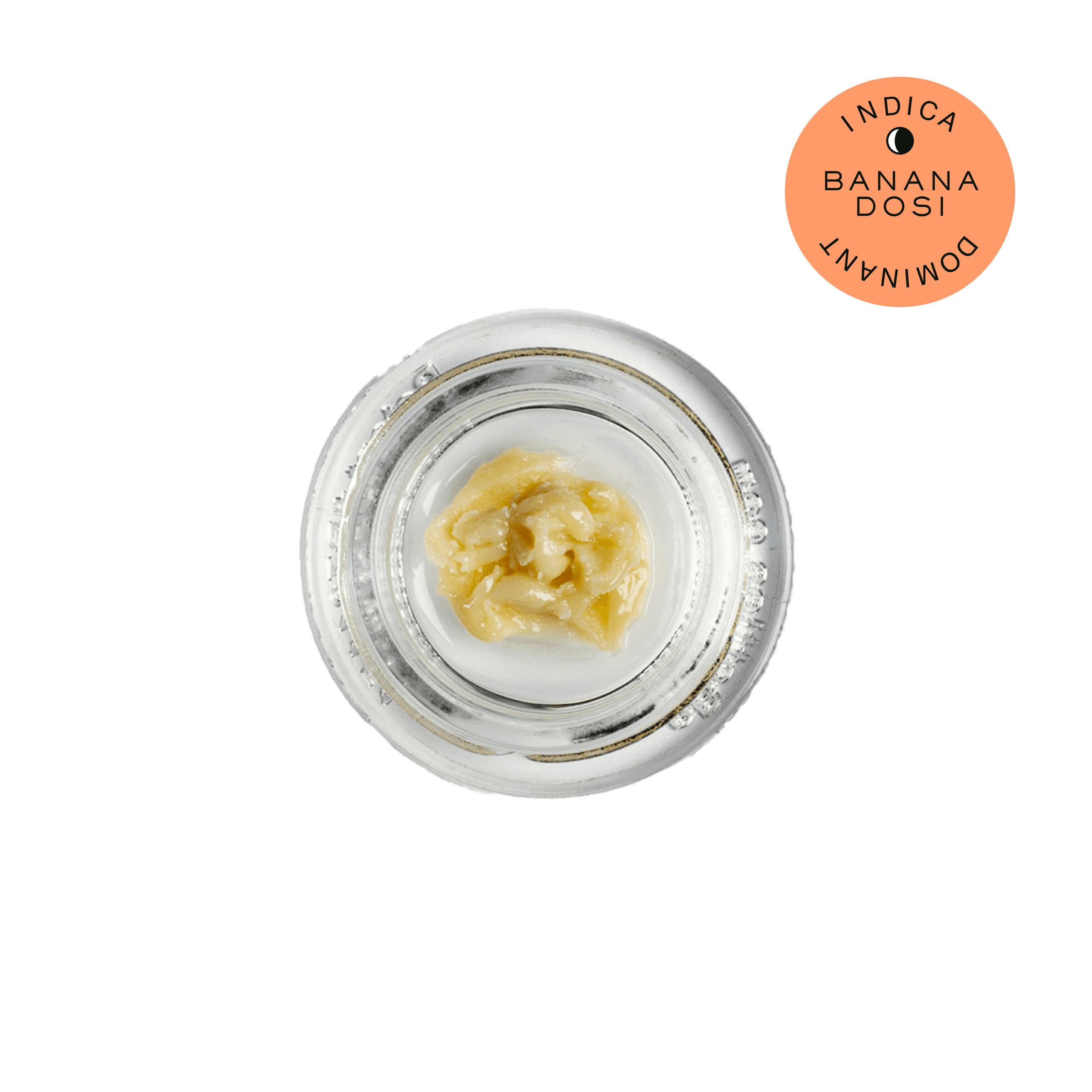 Photograph of product: | Hudson Cannanbis | Banana Dosi | Cold-Cure Rosin | Concentrate