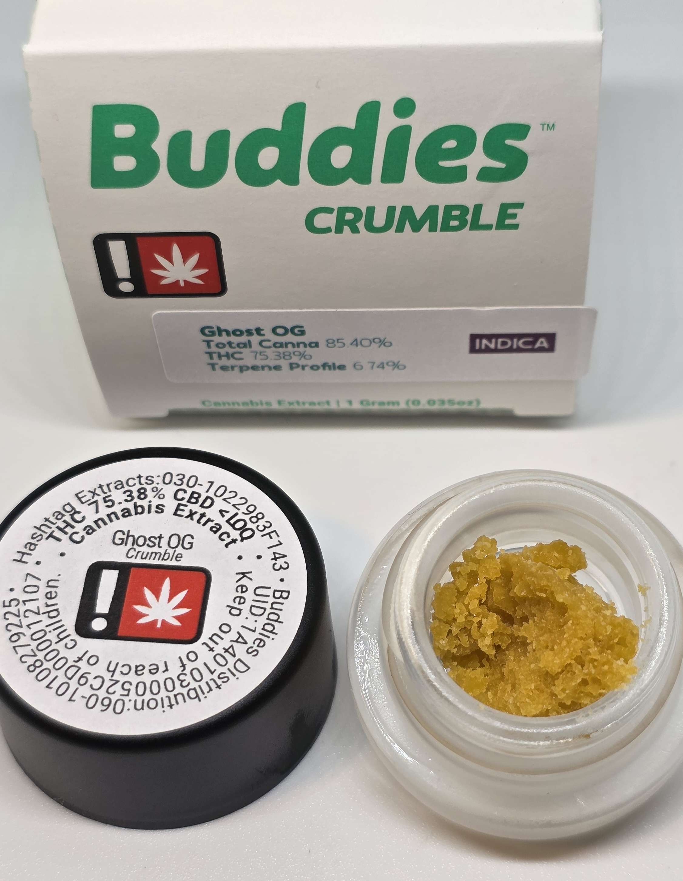 Photograph of product: BUDDIES - EXTRACT - CRUMBLE - - Oui'd - GHOST OG