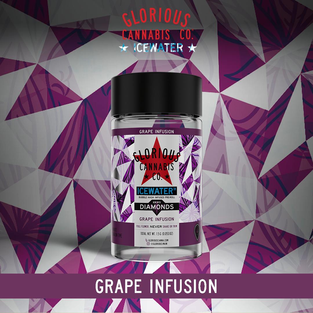 Photograph of product: Glorious Ice Water and Diamond Infused .5g/3pk Grape Infusion