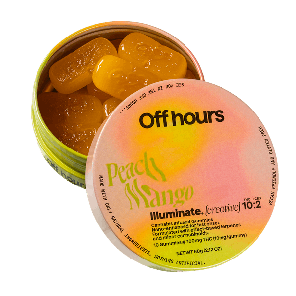 Photograph of product: OFF HOURS Peach Mango 'Illuminate' 10pk 10mg Gummies